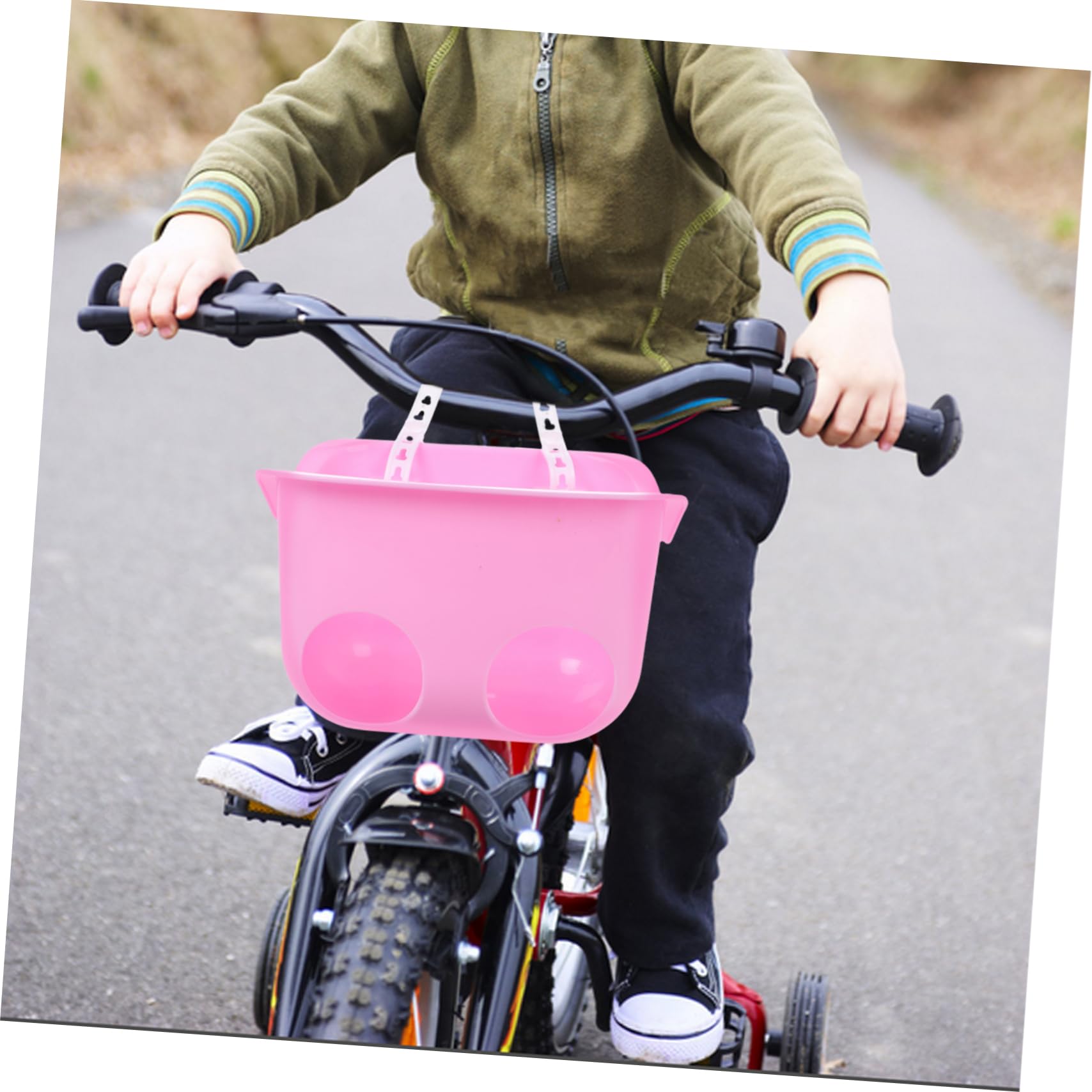 Amazon | 自転車用ワイヤーバスケット 子供用前カゴ ピンク 折りたたみ